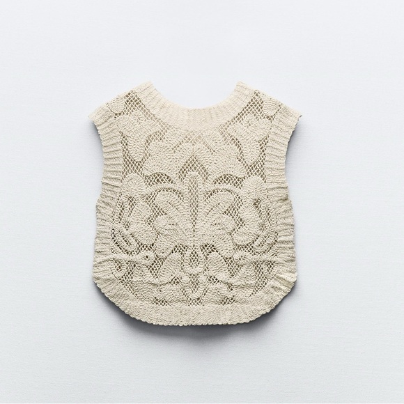 Zara CROCHET VEST TOP - Picture 6 of 13